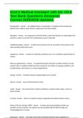 Kinn's Medical Assistant 14th Ed- CH 9 Test Bank Questions Answered Correct 20252026 Updated&period;