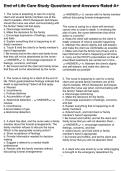 End of Life Care Study Questions and Answers Rated A&plus;