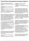 End-of-Life Care Test Questions and Answers Rated A&plus;