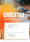 CUS3701 Assignment 4 QUIZ Semester 2 2025 - Due 12 September 2025