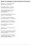 Module 14- rehabilitative nursing Test Questions and Answers