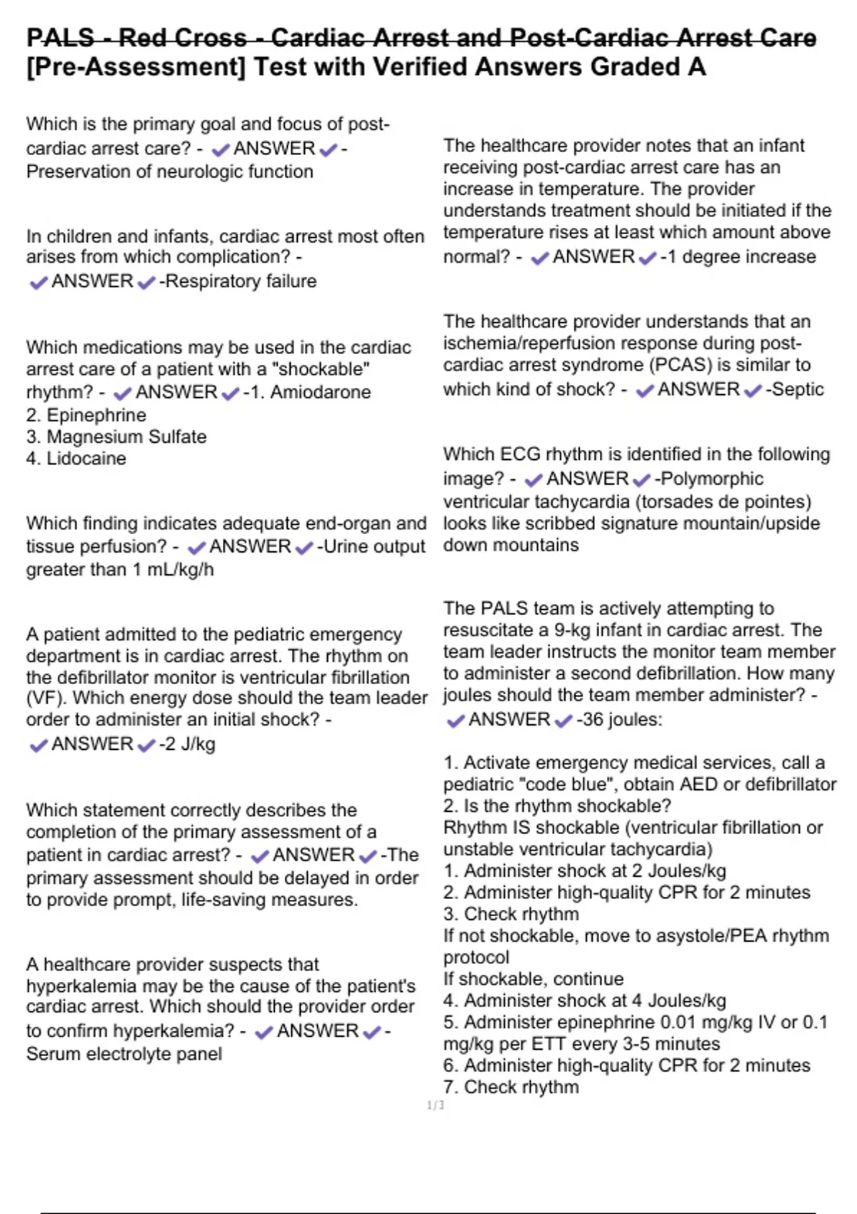 PALS - Red Cross - Cardiac Arrest and Post-Cardiac Arrest Care [Pre ...