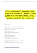  TEST BANK FOR VANDER&rsquo;S HUMAN PHYSIOLOGY 16TH EDITION WIDMAIER ALL CHAPTERS COVERED QUESTIONS AND ANSWERS GRADED A&plus; 100&percnt; GUARANTEED SUCCESS 202526