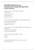 BUSMHR 3200 Final Exam Organizational Change Questions With Correct Answers