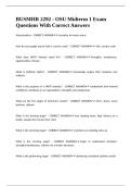 BUSMHR 2292 - OSU Midterm 1 Exam Questions With Correct Answers&period;