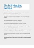 PCA Certification Exam Questions & CORRECT ANSWERS