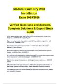 Drywall Installation Exam 2025&sol;2026 &ndash; Module Study Guide
