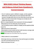 WGU D265 Critical Thinking Reason and Evidence Actual Exam &lpar;Latest 2025 &sol; 2026 Update&rpar; Questions & Correct Verified Answers &lpar;100&percnt; Correct Verified Answers&rpar; Already A&plus; GRADE