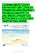 TEST BANK&colon; WOMENS HEALTH A PRIMARY CARE CLINICAL GUIDE 5TH EDITION &lbrack;BY YOUNGKIN SCHADEWALD PRITHAM&rsqb;&period; ALL CHAPTERS 1-26&period; QUESTIONS AND ANSWERS PLUS RATIONALES IN ALL PAGES&sol; LATEST UPDATE 2025&sol;2026 RATED A&plus;
