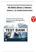 Solution Manual &ndash; Construction Accounting and Financial Management &lpar;4th Edition&comma; Steven J&period; Peterson&rpar; &ndash; Verified Complete Chapters 1&ndash;18&comma; Newest Version