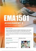 EMA1501 Assignment 3 Portfolio Semester 2 2025- Due 15 September 2025