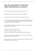 PSC 231 UNIVERSITY OF NEVADA RENO 2025 questions & answers