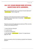 ALU 301 EXAM BRAND NEW OFFICIAL  QUESTIONS WITH ANSWERS&period; 