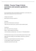 ICEMA&colon; Trauma Triage Criteria questions and answers graded A&plus; passed