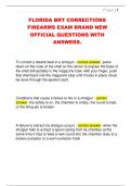 FLORIDA BRT CORRECTIONS  FIREARMS EXAM BRAND NEW  OFFICIAL QUESTIONS WITH  ANSWERS&period;