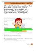 PN Medical Surgical Exam 2025 Prep Test  Bank With 450 Real Exam Practice  Questions and Correct Answers with  Rationales&sol; PN Hesi Med Surg Exam  2025&mdash;2026&sol; Evolve Med Surg &lpar;PN&rpar; 