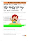 PN Medical Surgical NGN  V2 Exam 2025  Prep Test Bank With 450 Real Exam  Practice Questions and Correct Answers  with Rationales&sol; PN Hesi Med Surg Exam  2025&mdash;2026&sol; Evolve Med Surg &lpar;PN&rpar; 