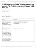LETRS Units 1-4 POSTTEST EXAM Questions and Answers &lpar;Verified Answers&rpar; &lpar;Latest Update 2025&rpar; UPDATE&excl;&excl;