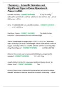 Chemistry - Scientific Notation and Significant Figures Exam Question & Answers 2025&period;docx