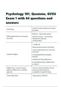 Psychology 101&comma; Quamme&comma; GVSU Exam 1 with 64 questions and answers
