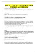 ABSITE Trauma Questions with Correct Answers 2025 &vert; American Board of Surgery In-Training Exam Prep