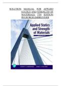 Solution Manual for Applied Statics and Strength of Materials&comma; 7th Edition by George Limbrunner and Craig D&rsquo;Allaird &vert;fully covered&vert;