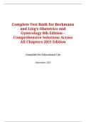 Complete Test Bank for Beckmann and Ling&rsquo;s Obstetrics and Gynecology 8th Edition &ndash; Comprehensive Solutions Across All Chapters 2025 Edition