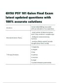 GVSU PSY 101 Galen Final Exam latest updated questions with 100- accurate solutions