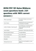 GVSU PSY 101 Galen Midterm exam questions bank &lpar; 321 questions with 100- correct answers &rpar;&period;