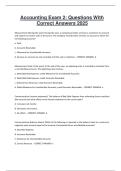 Accounting Exam 2&colon; Questions with Correct Answers 2025 &vert; Verified Accounting Test Bank & Study Guide