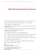 2300 FINAL Exam Questions And Correct Answers