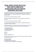 FINAL NERC EXAM PRACTICE  TEST WITH COMPLETE  QUESTIONS AND ACCURATE  ANSWERS 2025-2026 
