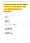 Texas Physician Licensing Exam Test Questions  And Correct Answers &lpar;Verified Answers&rpar; Plus  Rationales 2025&sol;2026 Q&A &vert; Instant  Download Pdf