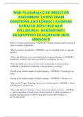 WGU Psychology C180 OBJECTIVE ASSESSMENT LATEST EXAM QUESTIONS AND CORRECT ANSWERS UPDATED 2025&sol;2026 NEW SYLLABUS&vert;A&plus; GRADED&vert;100&percnt; GUARANTEED PASS&vert;&vert;BRAND NEW VERSION&excl;&excl;&excl;