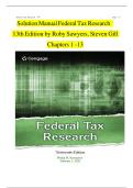 Solution Manual for Federal Tax Research&comma; 13th Edition by Roby Sawyers and Steven Gill &vert;Fully covered&vert;