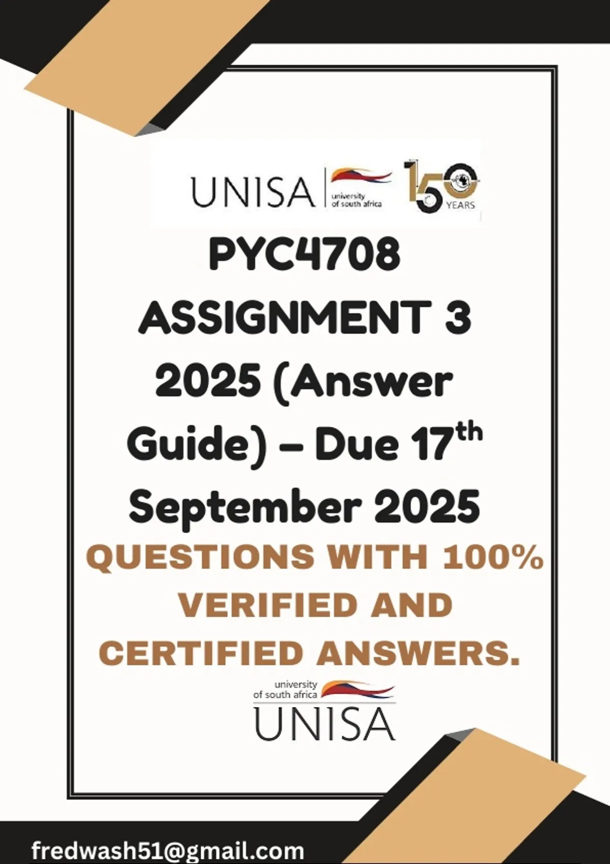 PYC4808 ASSIGNMENT 3 2025 (Answer Guide) – Due 17th September 2025 ...