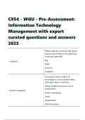C954 - WGU - Pre-Assessment Information Technology Management with expert curated questions and answers