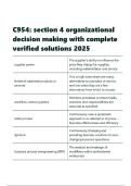 C954 section 4 organizational decision making with complete verified solutions 2025