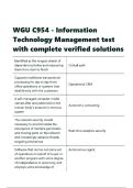 WGU C954 - Information Technology Management test with complete verified solutions