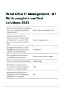 WGU C954 IT Management - BT With complete verified solutions 2025&period;pdf