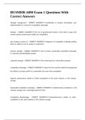 BUSMHR 4490 Exam 1 Questions With Correct Answers
