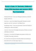 Psych 1 &lpar;Gade&comma; UC Berkeley&rpar; Midterm 3 Exam 2026 Questions and Answers 100&percnt; Pass Guaranteed