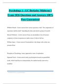 Psychology 1 - UC Berkeley Midterm 1 Exam 2026 Questions and Answers 100&percnt; Pass Guaranteed