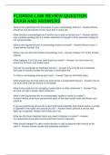 FLORIDA LAW REVIEW QUESTION EXAM AND ANSWERS