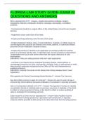 FLORIDA LAW STUDY GUIDE- EXAM &num;2 QUESTIONS AND ANSWERS