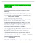 FLORIDA LAW TEST QUESTIONS AND ANSWERS