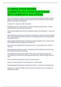FLORIDA STATE BOARD COSMETOLOGY EXAM QUESTIONS WITH COMPLETE SOLUTIONS