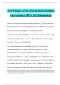 ASNT Basic Level 3 Exam 2026 Questions and Answers 100&percnt; Pass Guaranteed