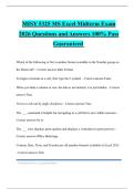 MISY 5325 MS Excel Midterm Exam 2026 Questions and Answers 100&percnt; Pass Guaranteed