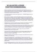 NC ADJUSTER LICENSE  PRACTICE EXAM&lpar;2025&sol;2026&rpar;